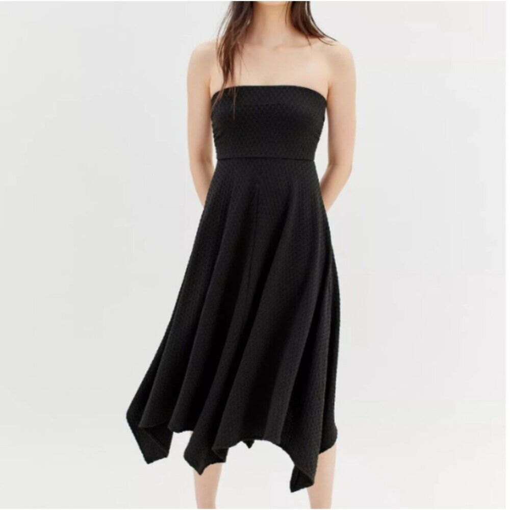 NWT Urban Outfitters Womens Black Strapless Dress Sz S Skater LBD Grunge